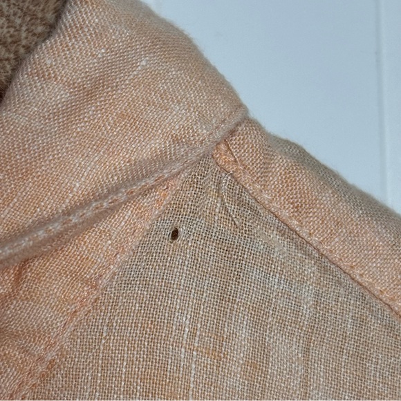 J. Jill 100% Linen Button-Down Long Sleeve Shirt Orange Women’s Size XL - Picture 12 of 12
